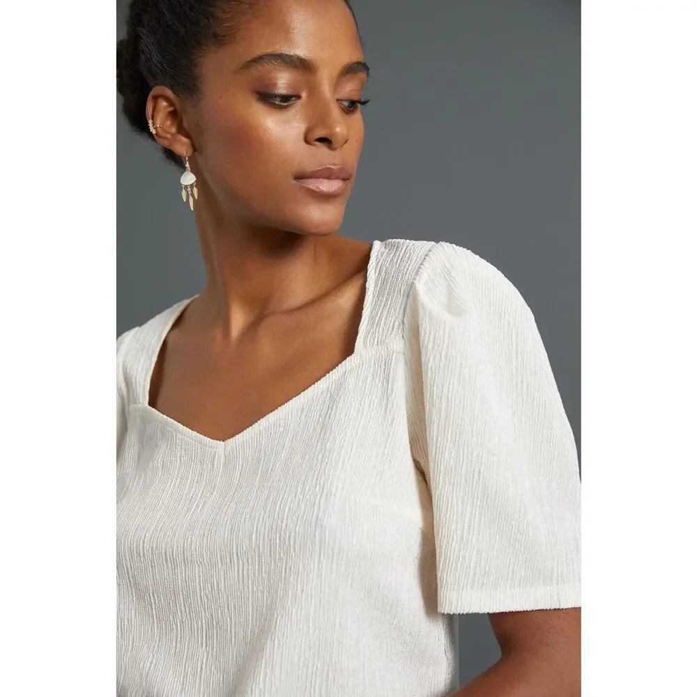 Sunday in Brooklyn Bow-Back Puff-Sleeved Top - New Size 3X